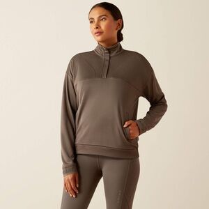 Aria Women's Light Gray Quarter-Zip Sweatshirt
